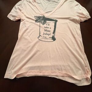 Pink Graphic V-Neck T-Shirt 🍹